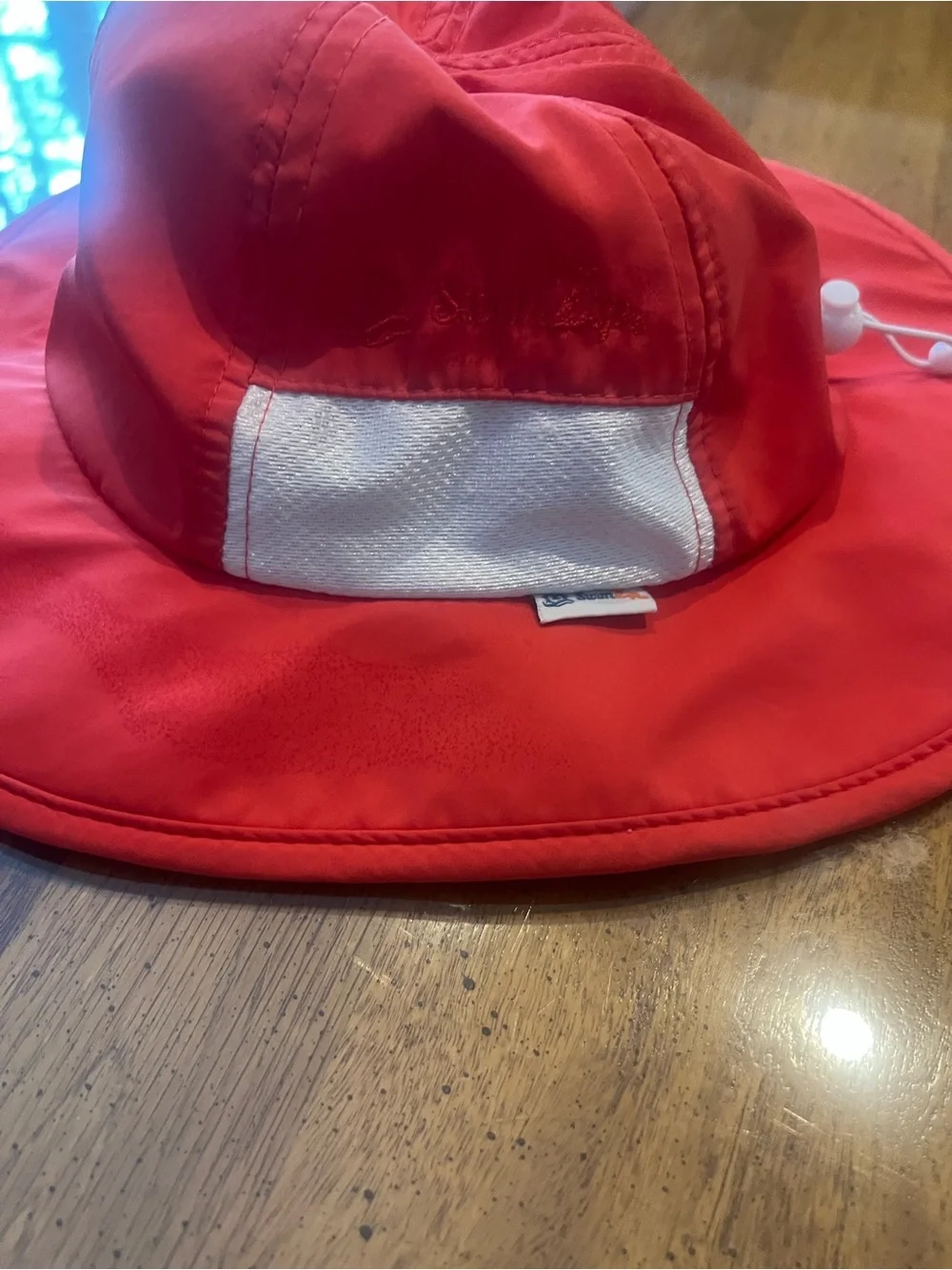 Kids Sun Hat in Bright Red with White Mesh Accent